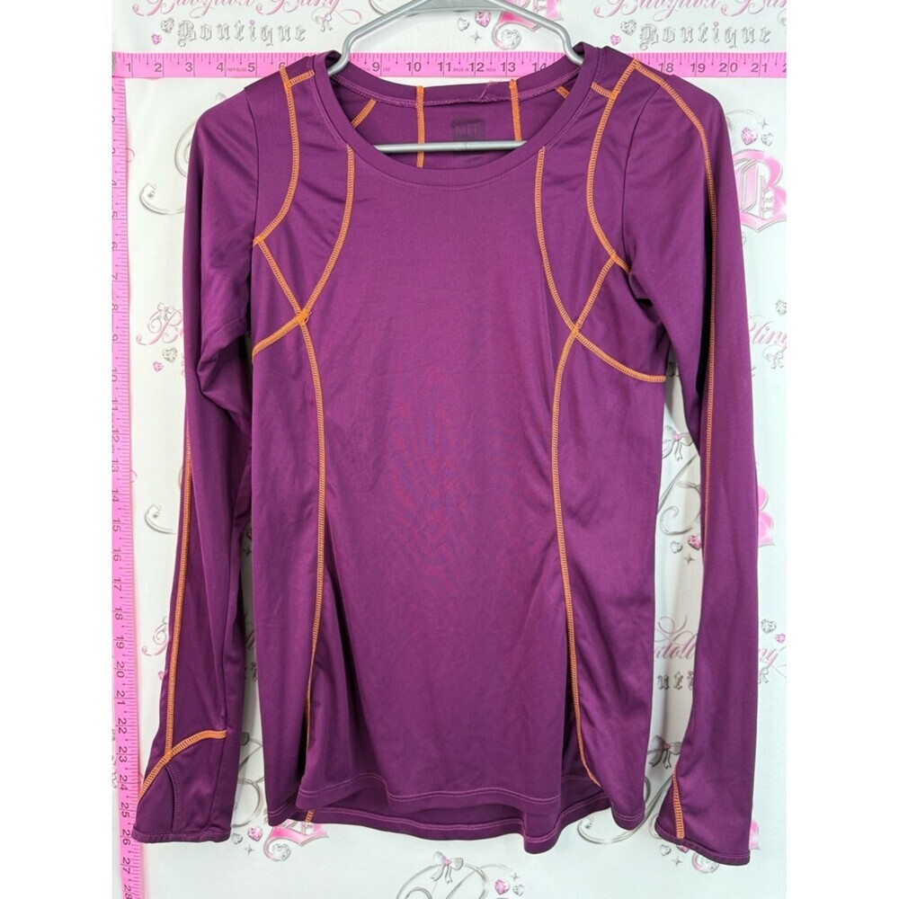 MEC long sleeve purple Plum Purple Long-Sleeve Top with Orange Stitching